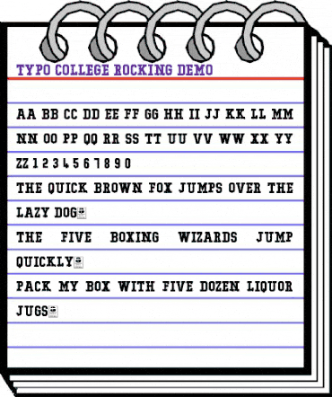 Typo College Rocking Demo Regular animated font preview