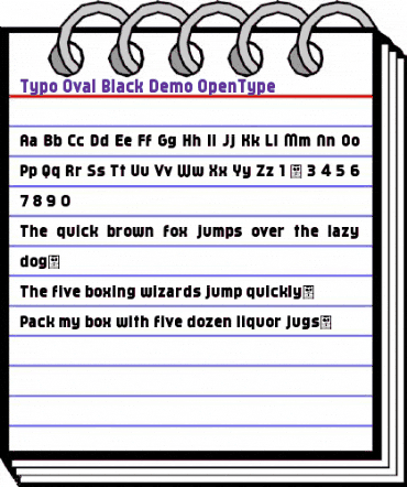 Typo Oval Black Demo Regular animated font preview