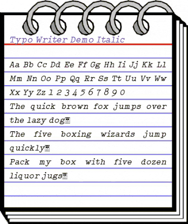 Typo Writer Demo Italic animated font preview