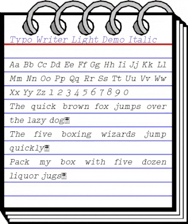 Typo Writer Light Demo Italic animated font preview Typo Writer Light Demo Italic animated font preview