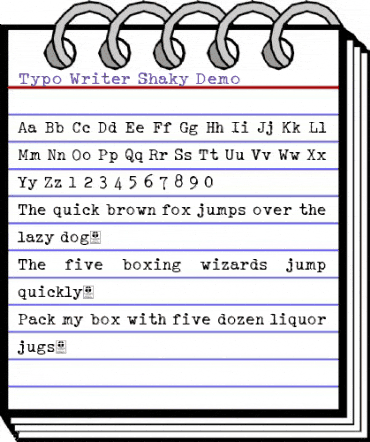 Typo Writer Shaky Demo Regular animated font preview
