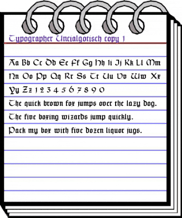 Typographer Uncialgotisch Regular animated font preview