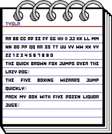 Tysla Regular animated font preview