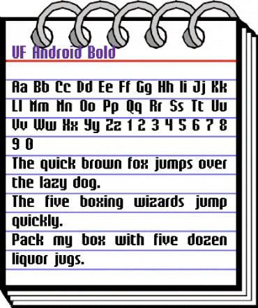 UF Android Bold Regular animated font preview UF Android Bold Regular animated font preview