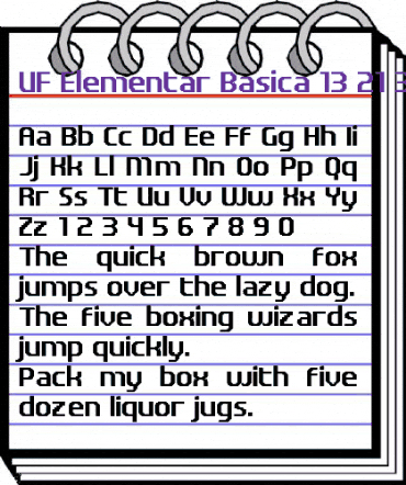 UF Elementar Basica 13.21.3 a Regular animated font preview