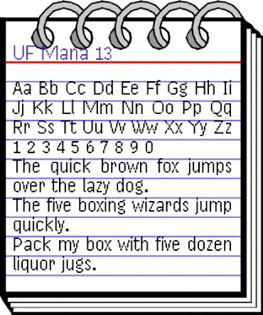 UF Mana-13 Regular animated font preview