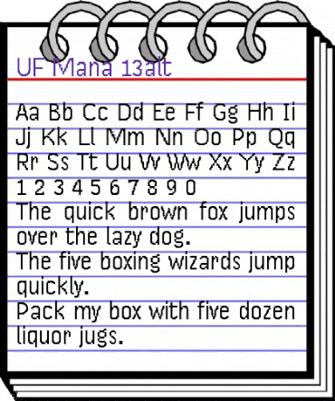 UF Mana-13alt Regular animated font preview