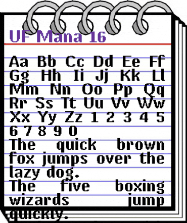 UF Mana-16 Regular animated font preview UF Mana-16 Regular animated font preview