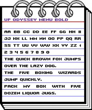 UF Odyssey Menu Bold Regular animated font preview