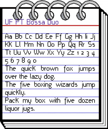 UF PT Bossa Duo Regular animated font preview