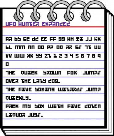 UFO Hunter Expanded Expanded animated font preview