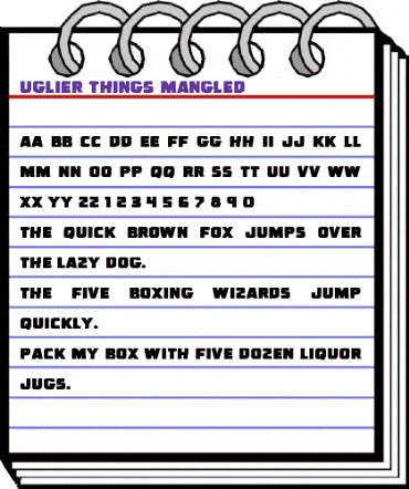 Uglier Things Mangled Regular animated font preview Uglier Things Mangled Regular animated font preview
