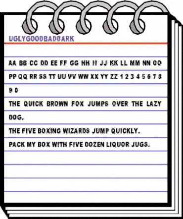 Uglygoodbaddark Regular animated font preview Uglygoodbaddark Regular animated font preview