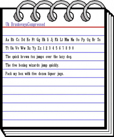 Uk_BruskovayaCompressed Normal animated font preview