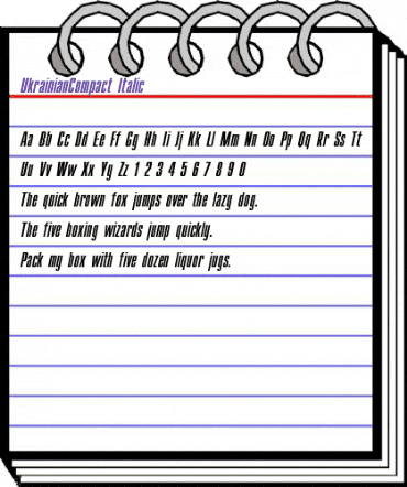UkrainianCompact Italic animated font preview