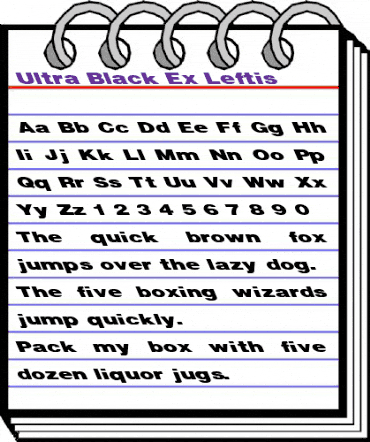 Ultra Black Ex Leftis Regular animated font preview