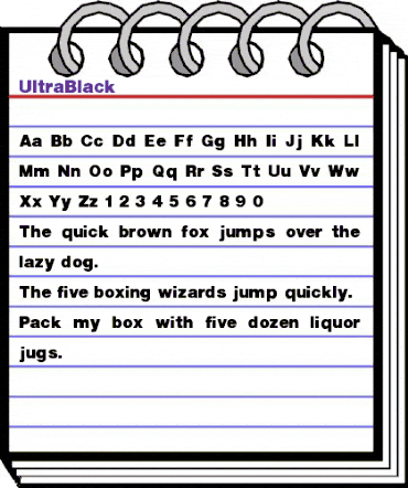 UltraBlack Regular animated font preview