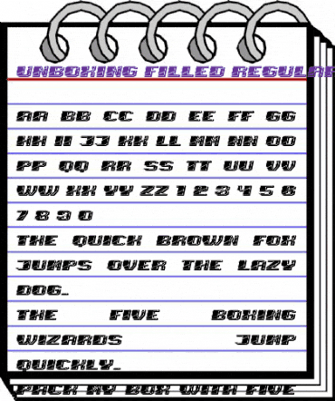 Unboxing Filled Regular animated font preview