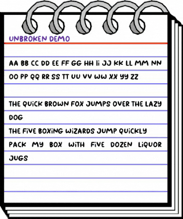 Unbroken Demo Regular animated font preview