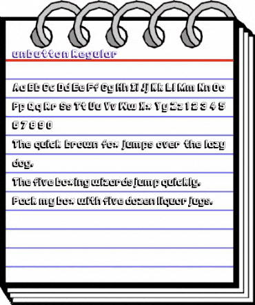 unbutton Regular animated font preview