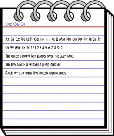 UnciaDis Cn Regular animated font preview