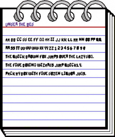 Under the bed Regular animated font preview Under the bed Regular animated font preview