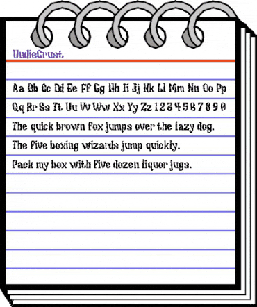 UndieCrust Regular animated font preview