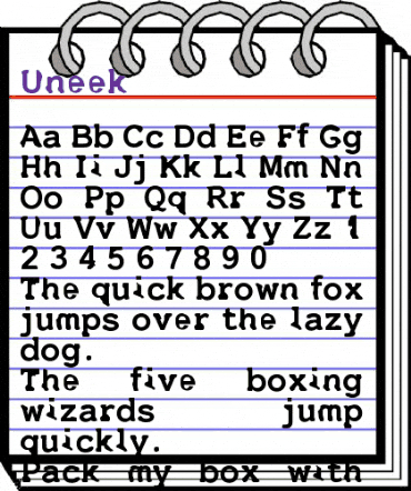 Uneek Normal animated font preview