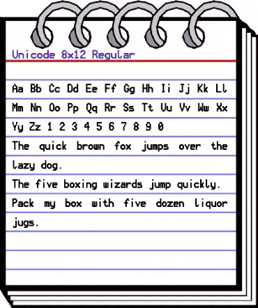 Unicode 8x12 Regular animated font preview