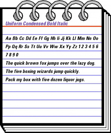 Uniform Condensed Bold Italic animated font preview
