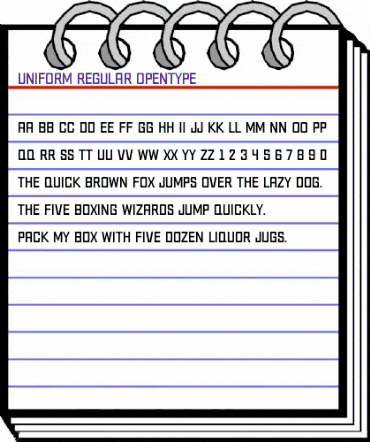 Uniform Regular Regular animated font preview