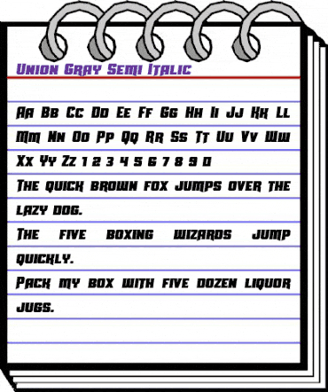 Union Gray Semi-Italic Semi-Italic animated font preview Union Gray Semi-Italic Semi-Italic animated font preview