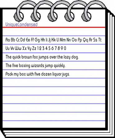UniqueCondensed Regular animated font preview