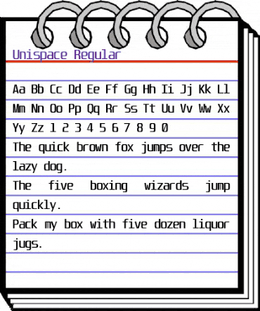 Unispace Regular animated font preview Unispace Regular animated font preview