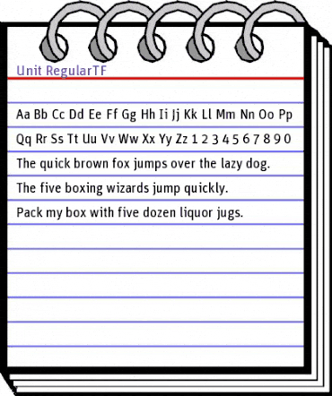 Unit-RegularTF Regular animated font preview