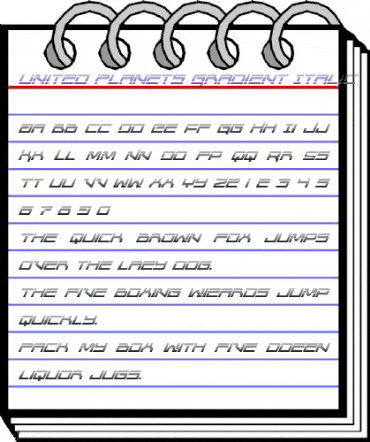 United Planets Gradient Italic Italic animated font preview