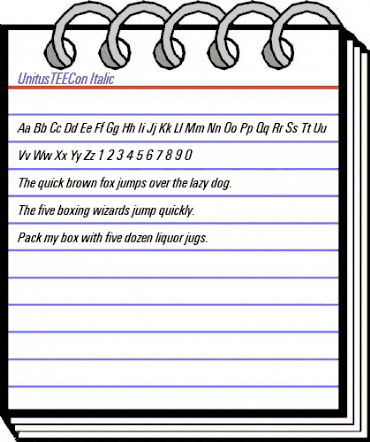 UnitusTEECon Italic animated font preview UnitusTEECon Italic animated font preview