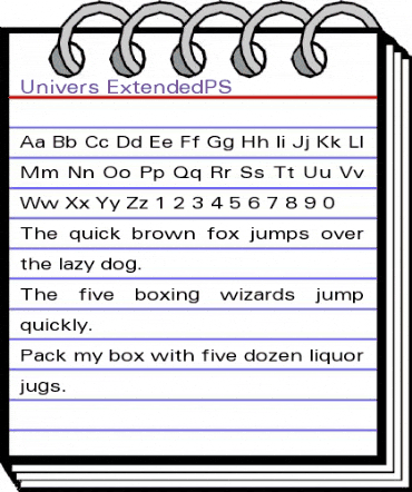 Univers ExtendedPS Regular animated font preview
