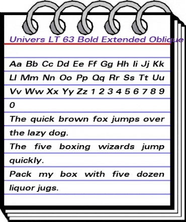 Univers LT 53 Extended Bold Italic animated font preview Univers LT 53 Extended Bold Italic animated font preview