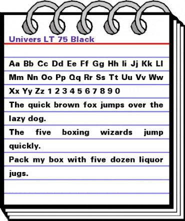 Univers LT 55 Bold animated font preview