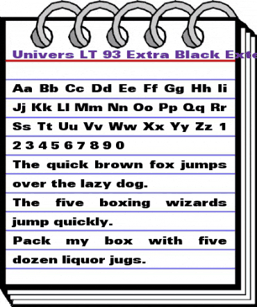 Univers LT 93 ExtraBlackEx Regular animated font preview