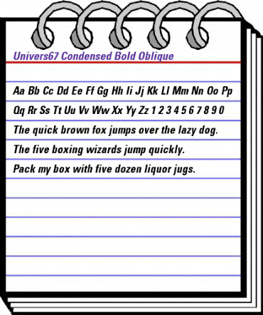 Univers67-Condensed BoldItalic animated font preview Univers67-Condensed BoldItalic animated font preview