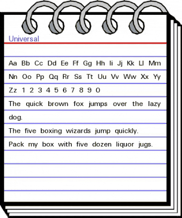 Universal Regular animated font preview Universal Regular animated font preview