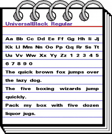 UniversalBlack Regular animated font preview UniversalBlack Regular animated font preview