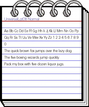 UniversalLgtDB Normal animated font preview