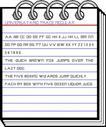 universatario trace Regular animated font preview