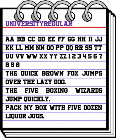 University Regular animated font preview