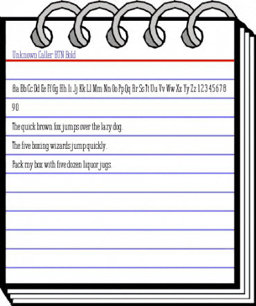 Unknown Caller BTN Bold animated font preview Unknown Caller BTN Bold animated font preview