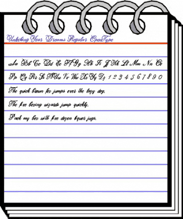 Unlocking Your Dreams Regular animated font preview