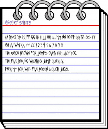 Unquiet Spirits Regular animated font preview